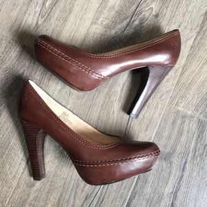 Frye Anna Brown Leather Heels Pumps Size 8